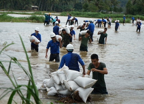 - Hình 2: Đoàn viên, thanh niên giúp nhân dân khắc phục sa bồi thủy phá ruộng đồng